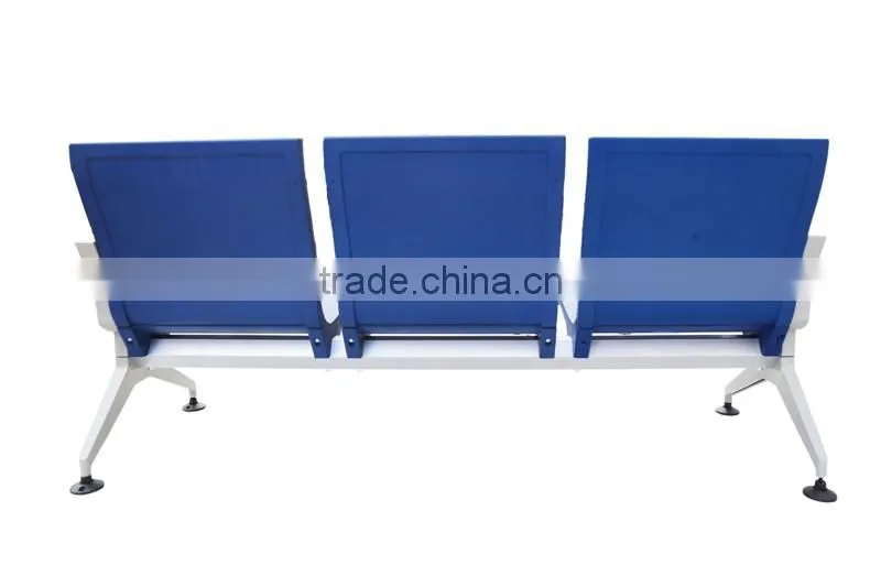2016 durable bus station blue 3-seater waiting chair