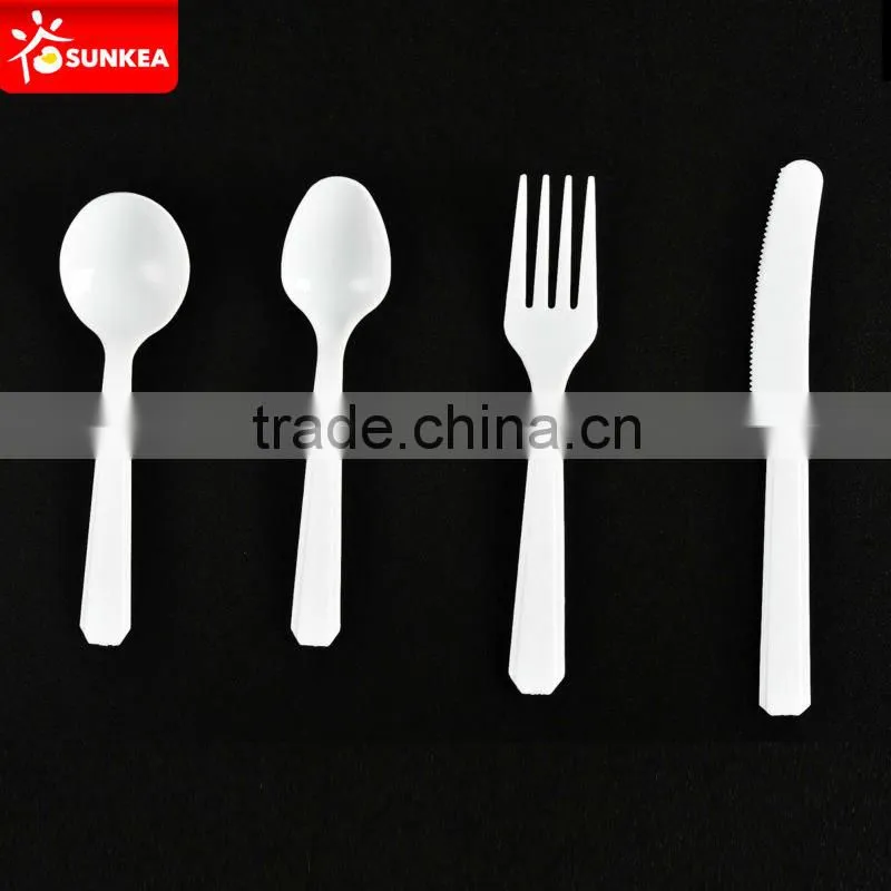 Disposable heavyduty plastic cake fork and knife set