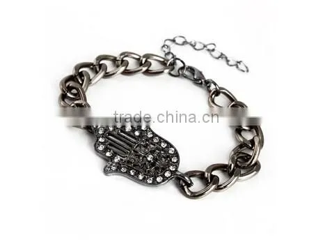 >>New arrival SW16550 promotion rhinestone hamsa fatima hand bracelet/