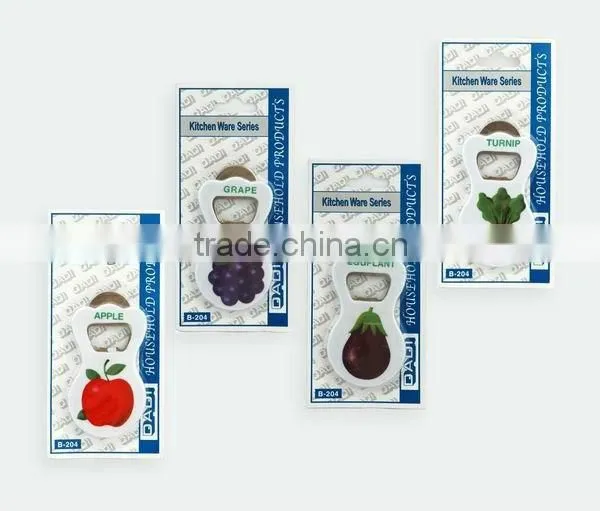 Promotion cheap fruits opener&fridge magnet for selling