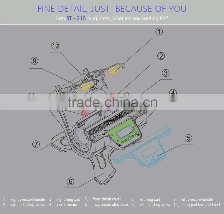 Freesub factory supply 5 in 1 mug heat press machine