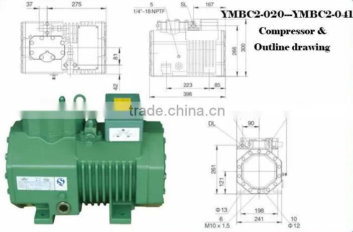Yemoo 3hp piston bitzer compressor for refrigerator r12 for sale