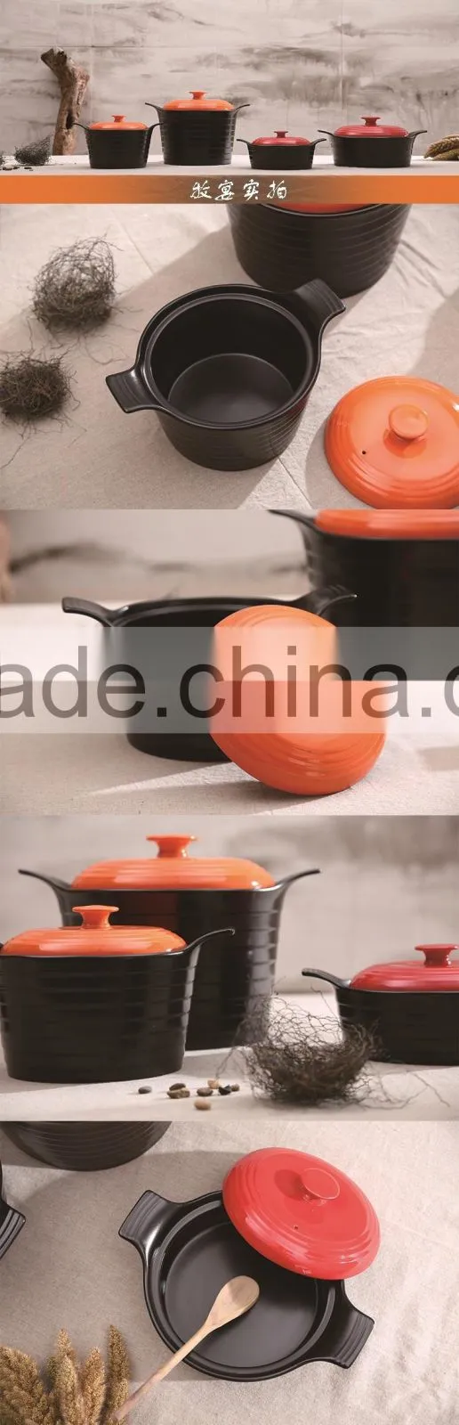 Chaozhou MUYAN ceramic casserole soup pot round shape with handle