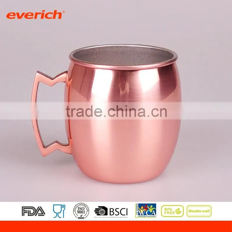 Everich Spray Painted Stainless Steel Copper Moscow Mule Mug with Creative Design