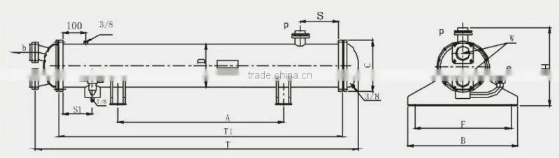 Air Conditioner Parts, Condenser Shell Tube, Shell&Tube Type Water-cooled Condenser