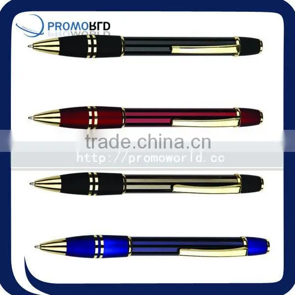 blue ink metal pen 4-color metal pen metalball pen rubber touch