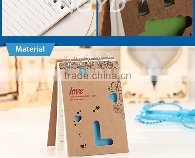 kraft paper cover spiral notepad