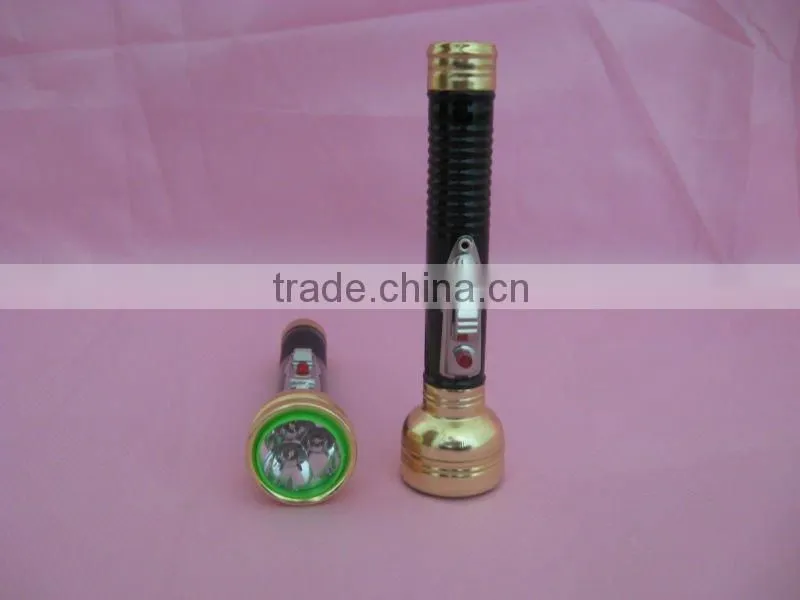 Metal mini led torch black body glod-plated flashlight