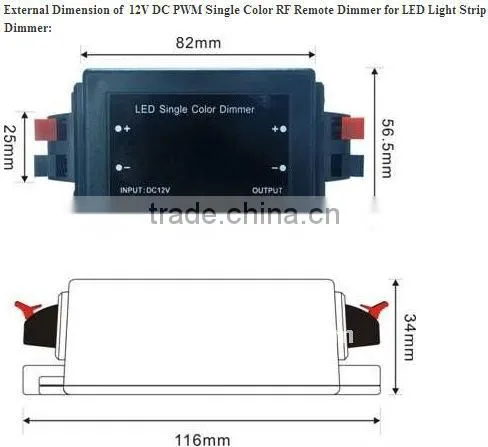 RF Remote Controller dc12v Wireless Dimmer Light Switch LED Strip