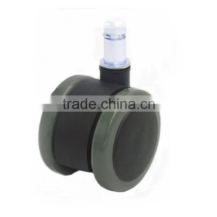 china 2"grey nylon PU rubber furniture caster wheels with grip ring stem