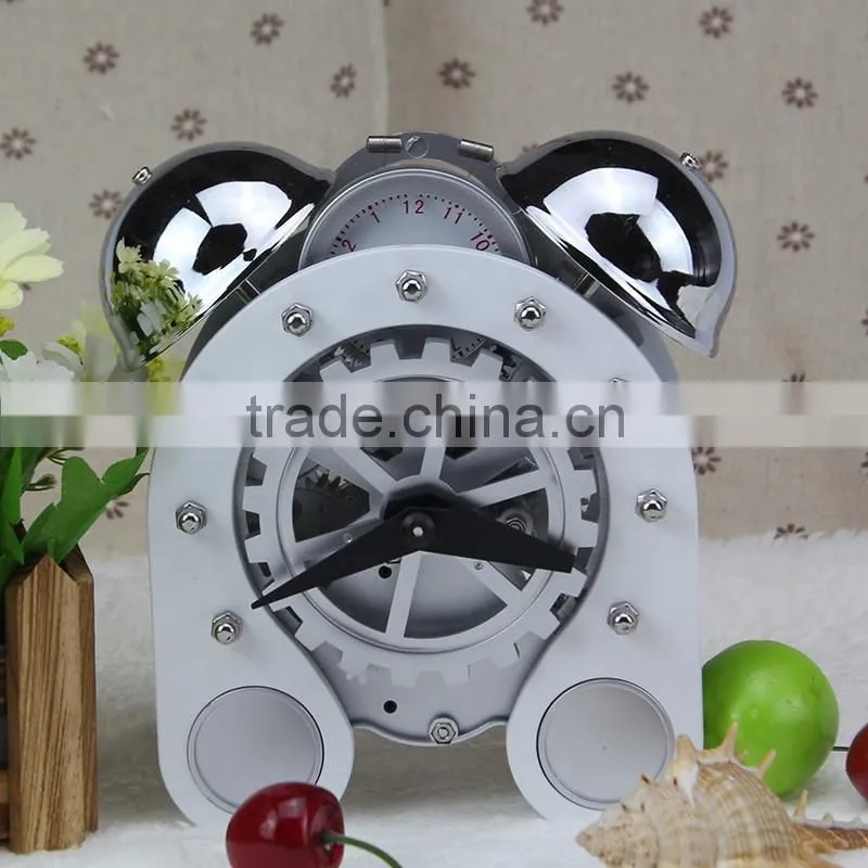Moving Gear Table Clock, Decorative Alarm Clock