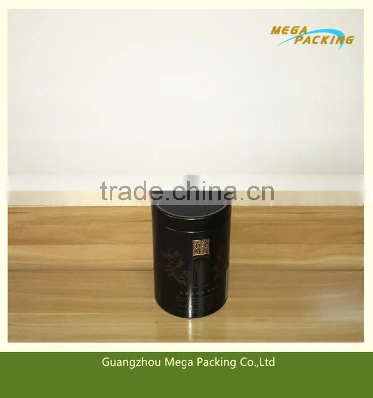 Hot selling high quality round black color tin can for coffee storage,coffee storage box