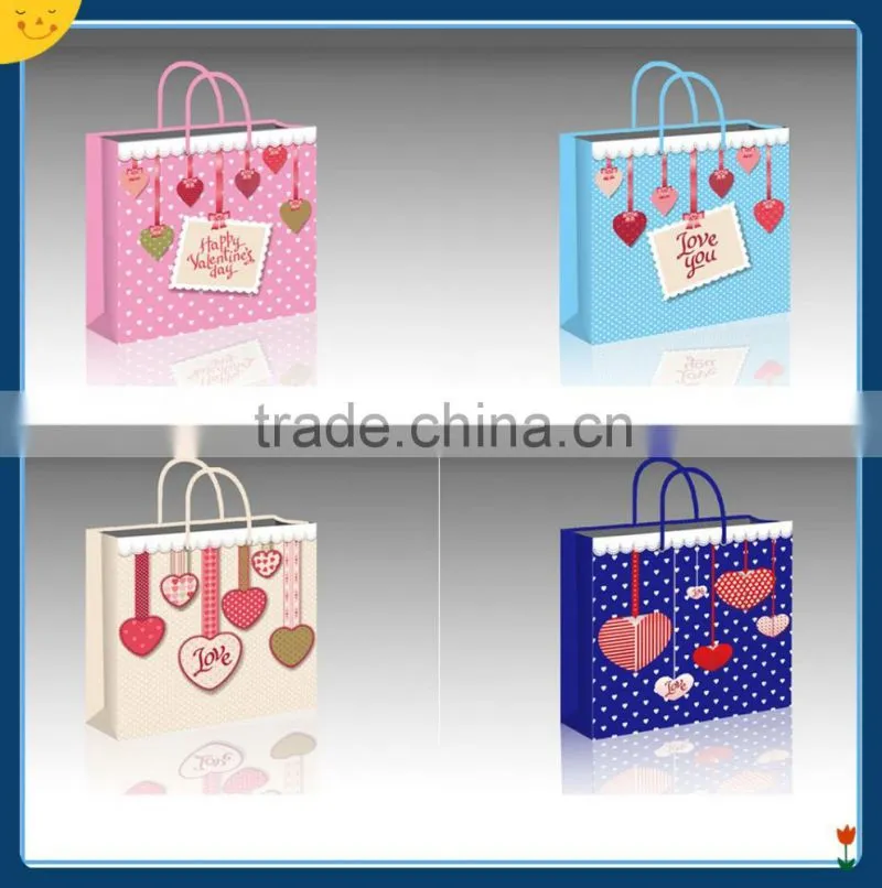 Hot new products for 2015 custom New design gift bag paper shopping bag with handles