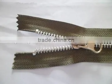5# metal aluminum teeth zipper close end zipper with auto-lock thumb puller slider zipper jacket zipper