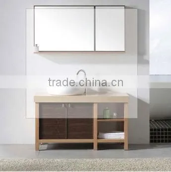 Simple European Solid Wood Bathroom Cabinet With Marble Countertop