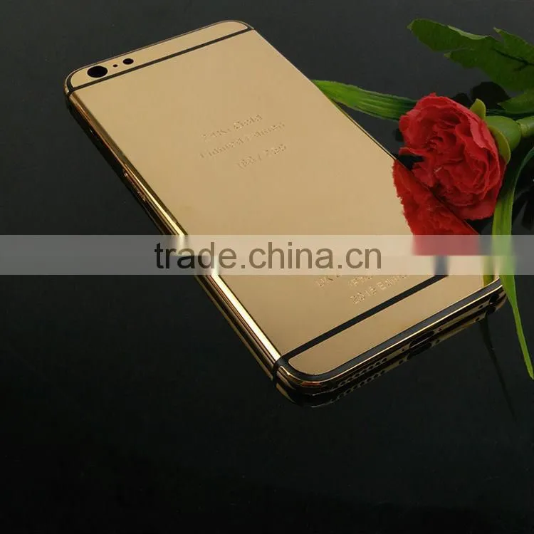 factory price 24ct gold plated for iphone 6 plus gold housing custom