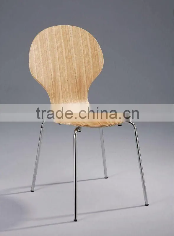 Walnut Veneer Stackable Bentwood Chair