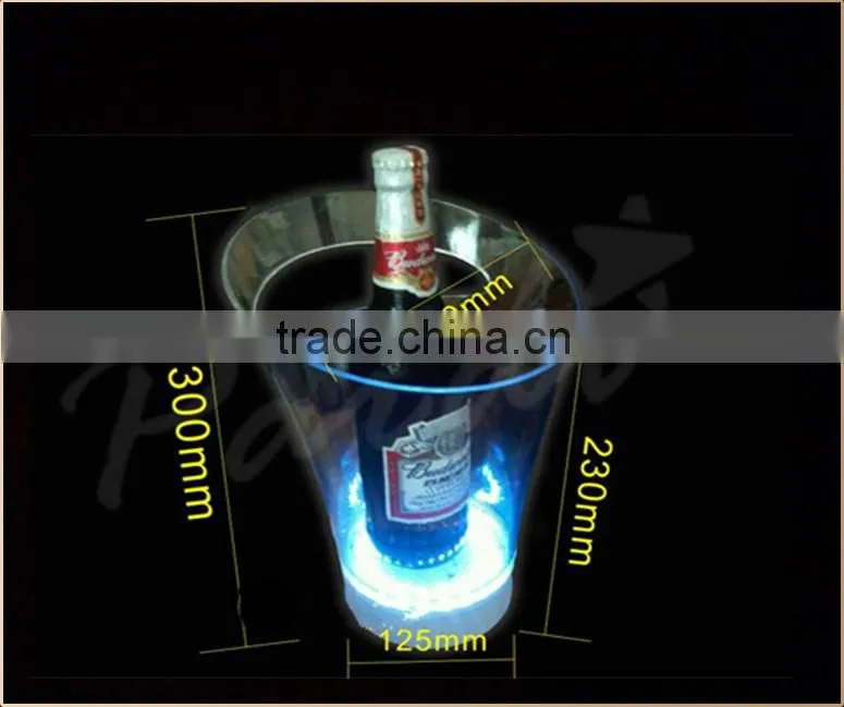 Nightclub portable led plastic custom ice bucket