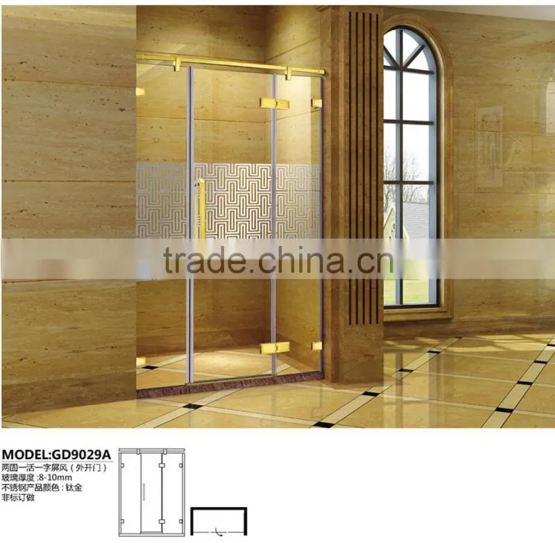 3 glass hinge shower screen GD9029A