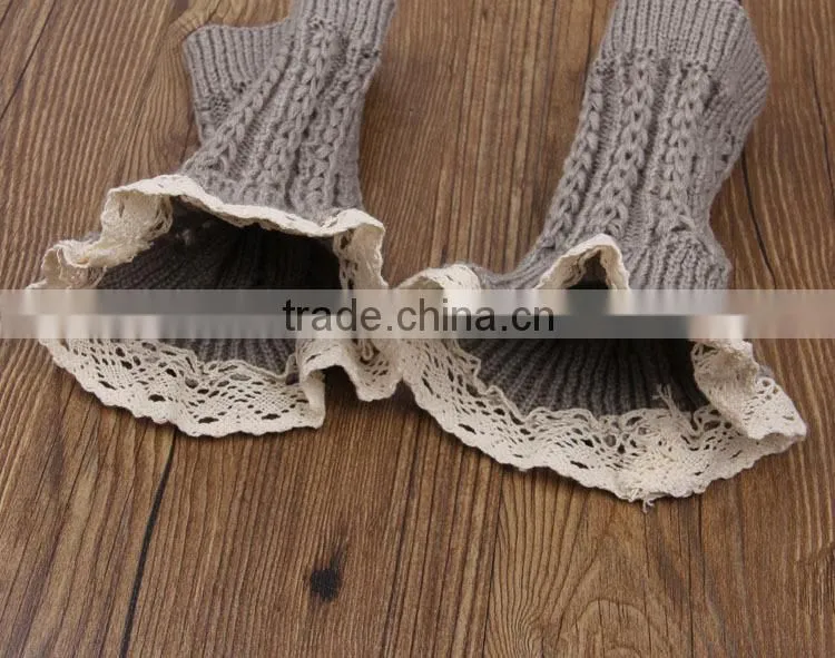 Wholesale hot girls leg warmer knit crochet high legging knee warmer