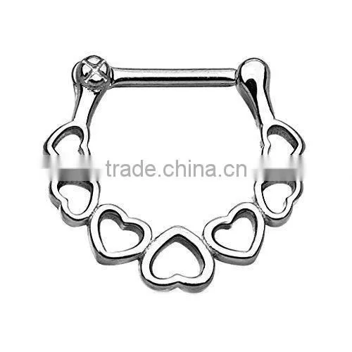 Septum Clicker Linked Heart Septum Ring