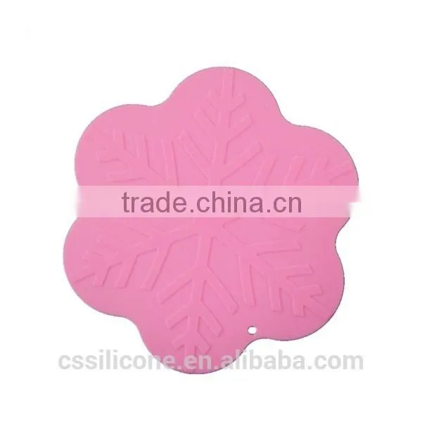 High temperature resistance silicone mat/snowflake shape table mat/custom made cup mat