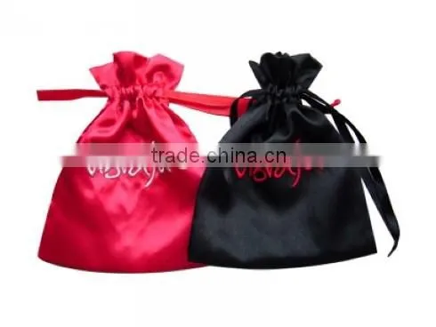 Luxury Logo printed Promotional Christmas Satin Hair Bag