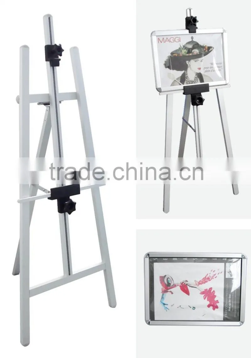 Floor Advertising Poster Display Stands With aluminum Snap Frame