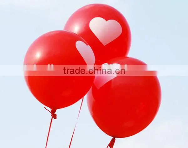 Wholesale 2014 new good quality Colourful wedding lighted Party decoration Balloons 12inch 3.2g heart printed latex balloon