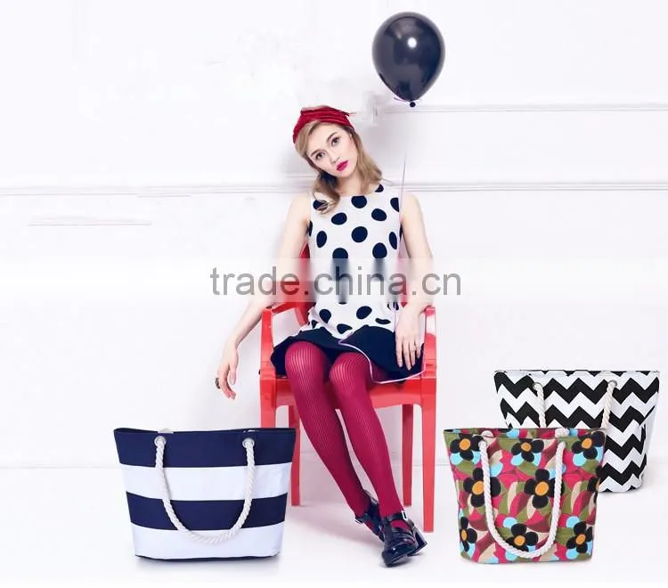 New design wholesale canvas beach bag 2016 tote bag