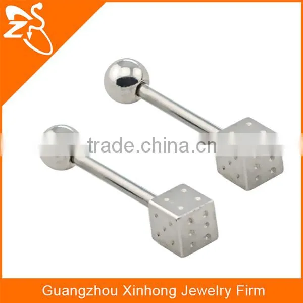 penis tongue piercing jewelry fake tongue barbell free sample dice tongue rings