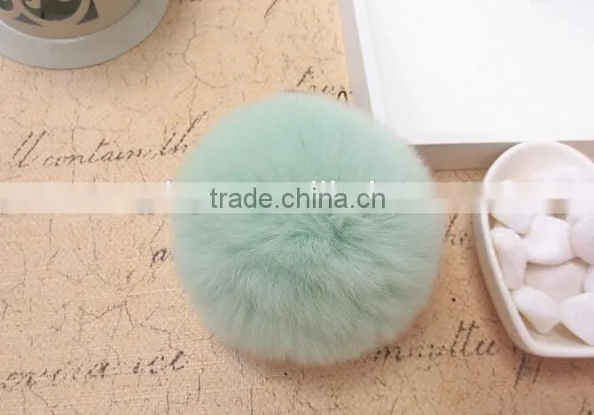Real Fur Ball Key Chain / Fur Ball Keychain / Rex Rabbit Fur Pom Poms