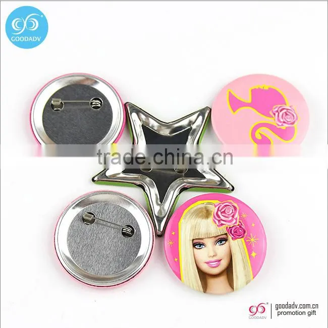 2016 OEM promotion gift cartoon printed custom tinplate badge