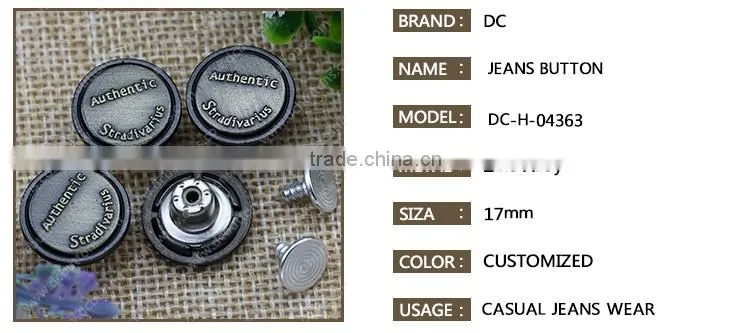 Garment Button for Sale, Denim Metal Buttons for Coats