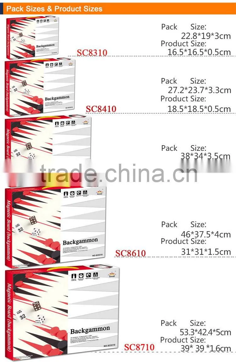 Newest hot sale promotion plastic magnetic backgammon set