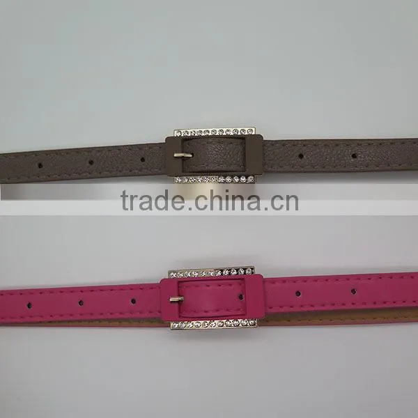 Stylish simple skinny belt with diamonds for women