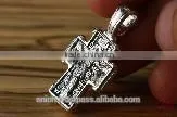 Silver Orthodox Cross Pendant St. Nicholas. Jerusalem Jewelry.