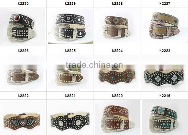 Western bling stone and conchos woman western rhinestone belt