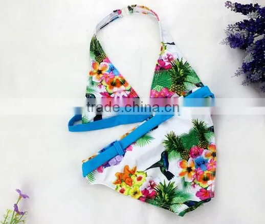 Baby Girls Kids 2 Pcs Sling Bikini Swimwear Floral Bather Swimmers Swimsuit