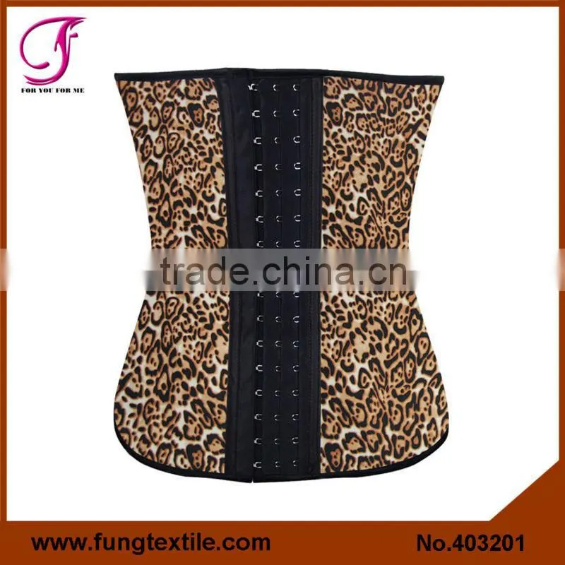 4034 NEW Arrival Wholesale Stock Pattern Leopard Rubber Waist Corset Cincher