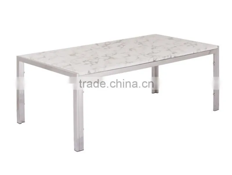 Marble top metal legs philippine dining table set