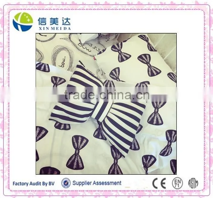 Cheap wholesale white bow tie pillow with fashion stripe