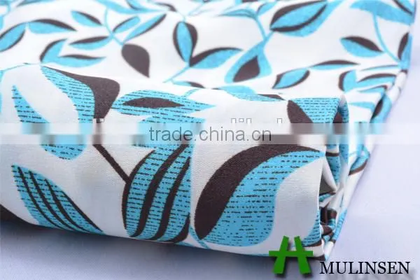 Mulinsen textile stretch printed fabric wth twist, cheap polyester satin fabric