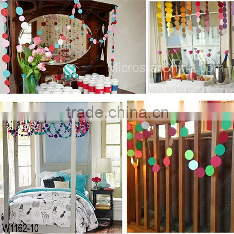 4m Paper Garland Round Banner Bunting Wedding Birthday Classroom Party Pon Decoration