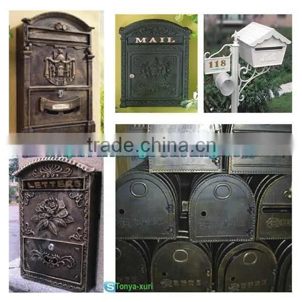 European-style Villa Outdoor Garden Rain proof Retro Black Mailbox Aluminum die casting mailboxes