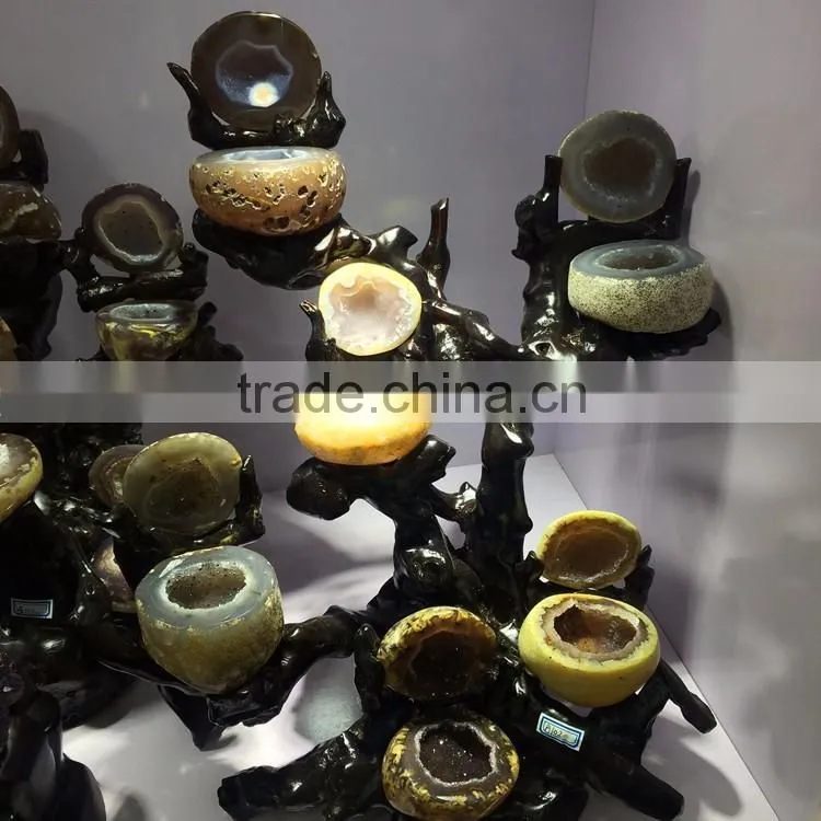 Natural Agate Geodes Tree Crystal Craft Ornaments For Sale