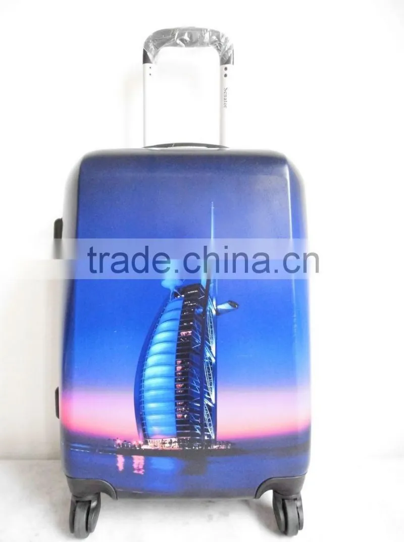 Printed DUBAI Tower ABS+PC trolley luggage case