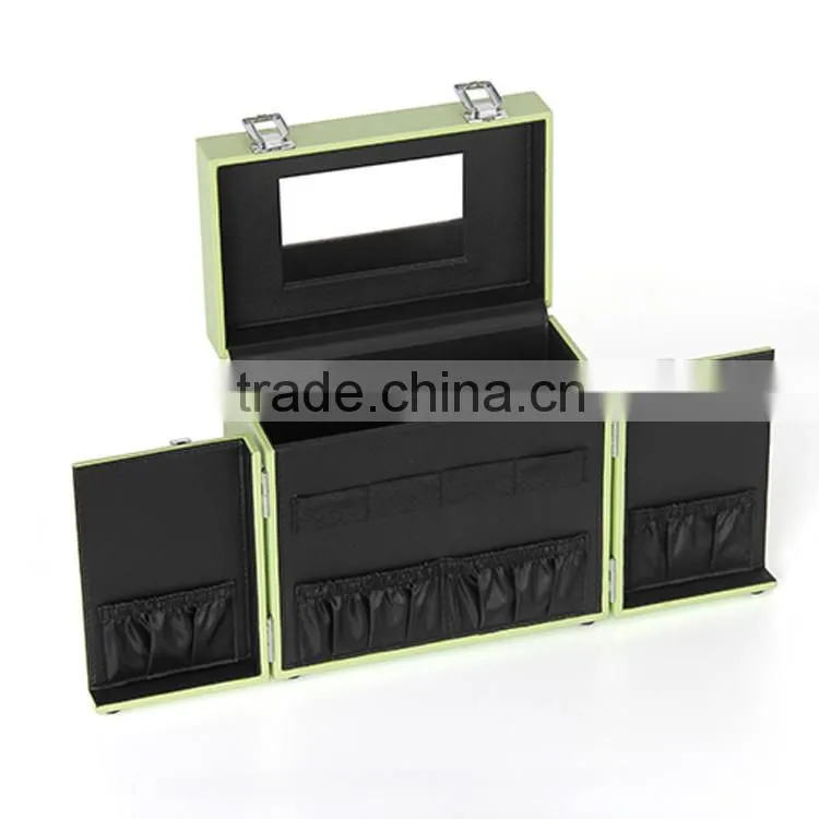 Wholesale Portable PVC Leather Empty Cosmetic Case Makeup Vanity Box With Mirror