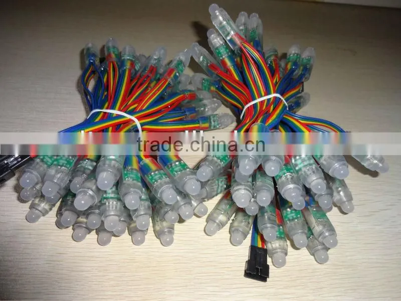 50pcs DC5V RGB dump color 12mm led string,IP68 rated