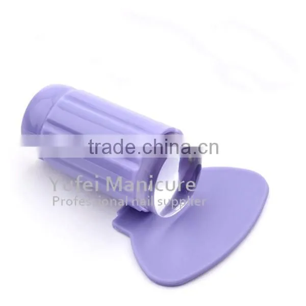 2016new nail printing tools soft plastis handle silicone nail stamper clear